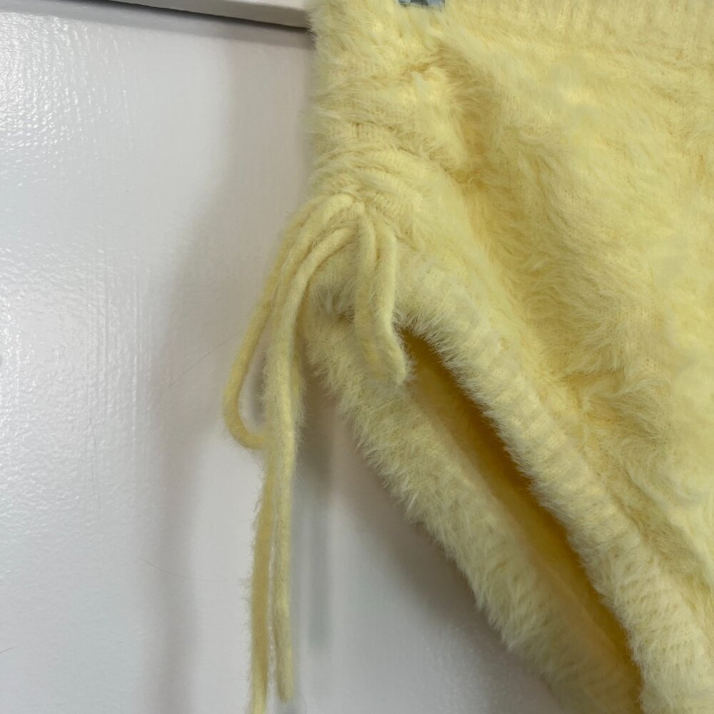 For Love & Lemons Yellow Fuzzy High-Waist Shorts - Picture 8 of 12
